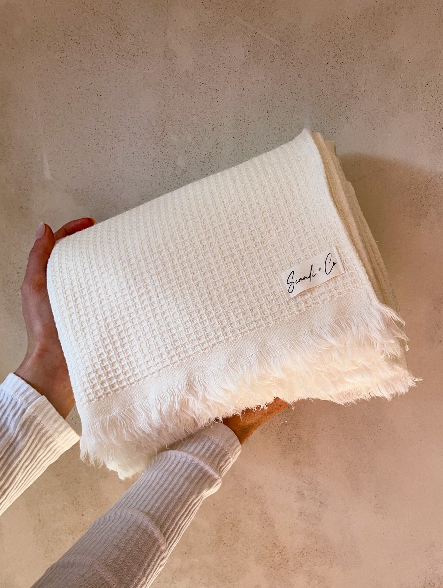 Scandi and co waffle weave bath sheet