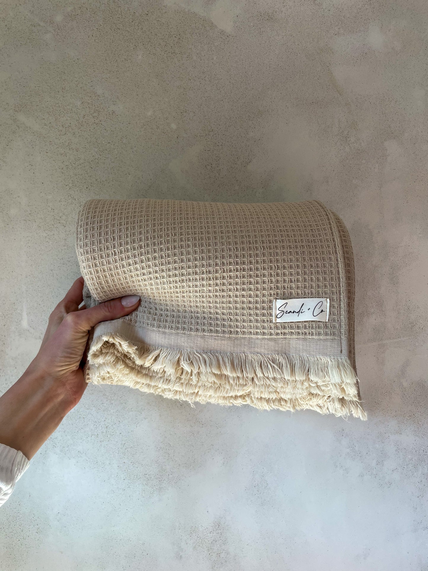 Scandi and co waffle weave bath sheet