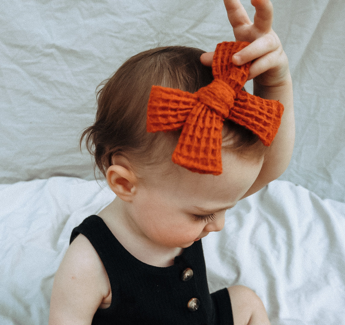 Waffle weave bow