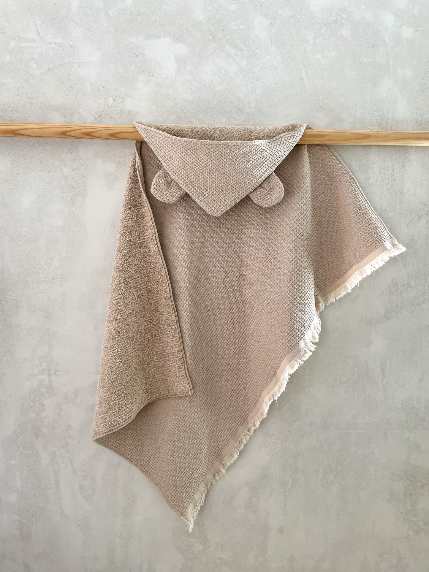 Wanderlust collection: Waffle weave hooded towel